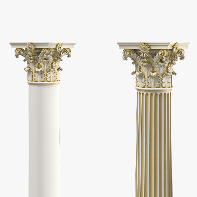 Corinthian column classic flute leaf base capital plaster baroque renaissance